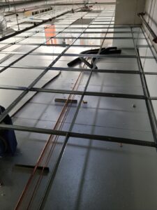 Installing Refrigeration lines at The Outlook Rest fine restaurant walkin coolers freezers