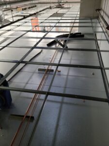 Installing Refrigeration lines at The Outlook Rest fine restaurant walkin coolers freezers