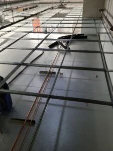 Installing Refrigeration lines at The Outlook Rest fine restaurant walkin coolers freezers