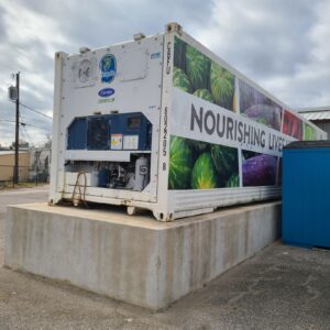 Carrier Transicold reefer box down at our friend's Helping Hands Food Pantry. Leaking evap will need replaced.