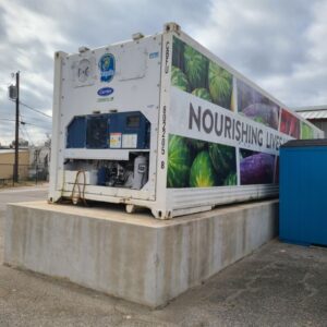 Carrier Transicold reefer box down at our friend's Helping Hands Food Pantry. Leaking evap will need replaced.