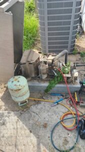 This 3 door drink cooler held on as long as possible with a lost fan blade, low refrigerant and failing condenser motor