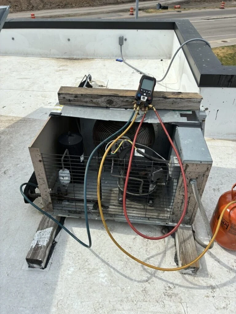 Walk-in cooler refrigeration equipment serviced for a temperature problem at a Waco, TX commercial facility