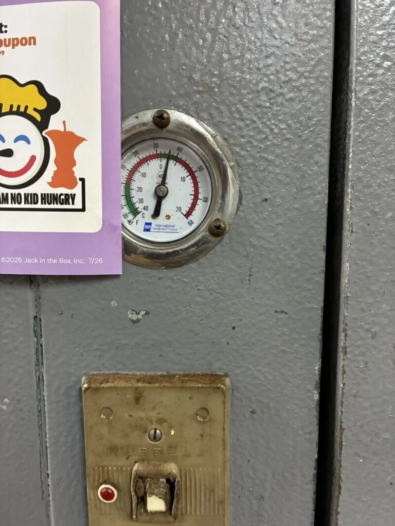 Walk-In Cooler at 45 Degrees at a Waco Restaurant