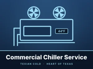Commercial chiller service graphic for Texian Cold