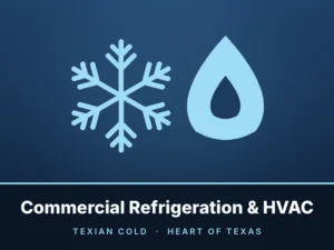 Commercial refrigeration and HVAC service graphic for Texian Cold