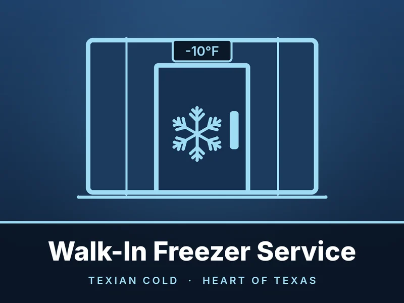 Walk-in freezer service graphic for Texian Cold